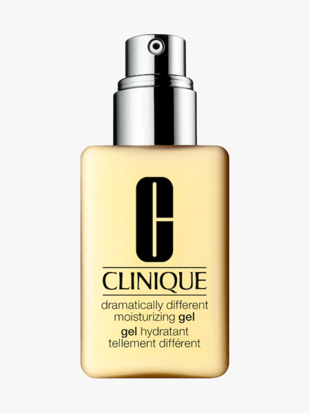Clinique Dramatically Different Moisturizing Gel in branded component on a light gray background