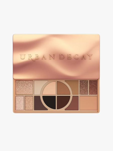Urban Decay Naked Shaped Multi-Tasking Eyeshadow Palette Warm in branded component on a light gray background